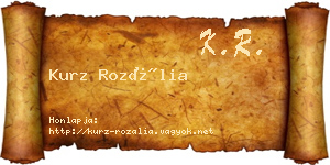 Kurz Rozália névjegykártya